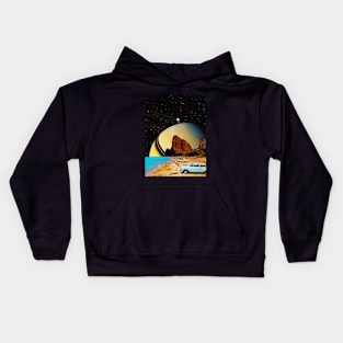 Vacation Days - Space Collage, Retro Futurism, Sci Fi Kids Hoodie